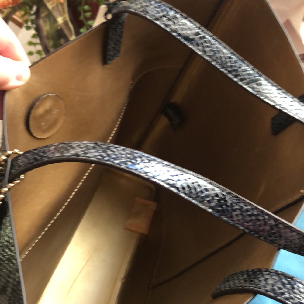 Antonio Melani Snakeskin Python Embossed Leather Tote - Picture 7 of 11